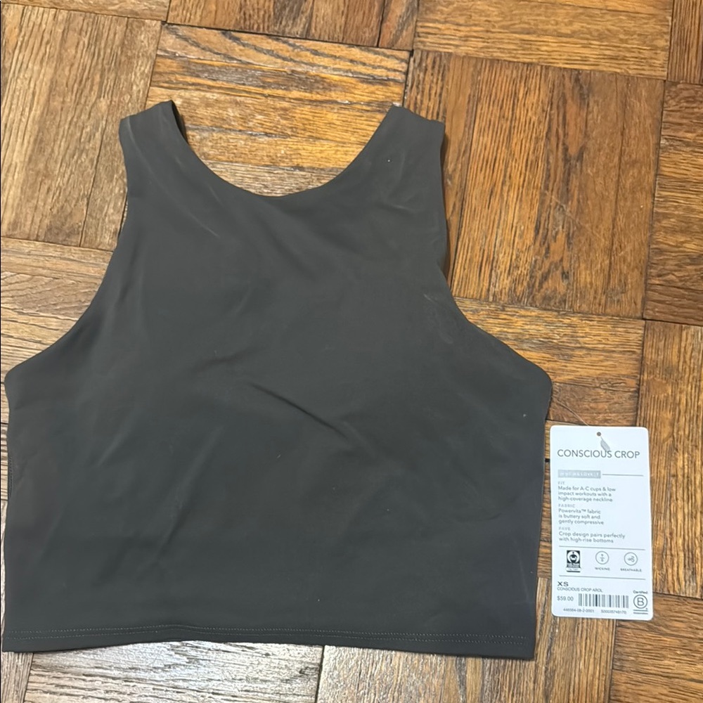 Conscious Crop Top olive grey